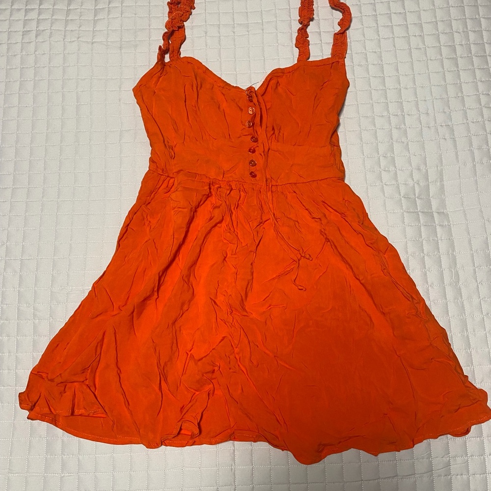 Francesca's Collections Bright Orange Dress